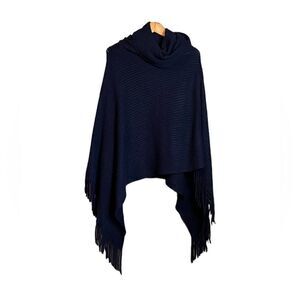 BCBGMaxarzia blue knit poncho. One size